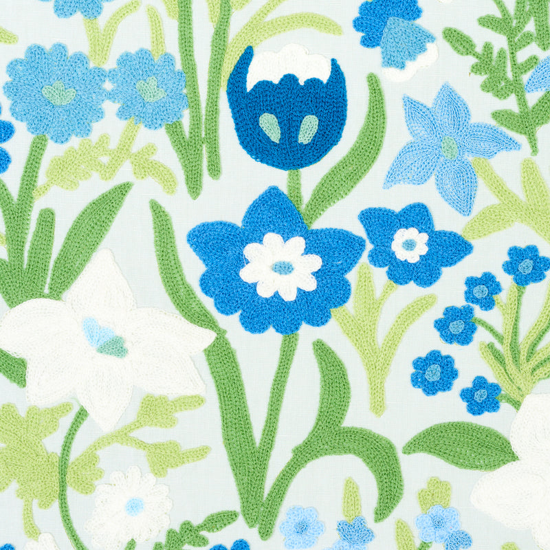 Schumacher Crewel Garden Sky Fabric 78290