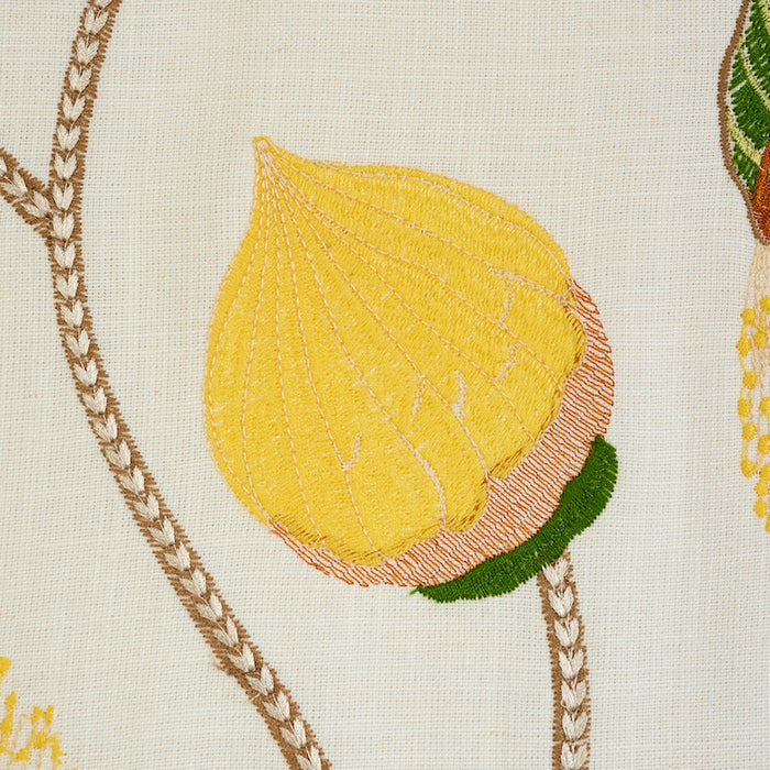 Schumacher Celinda Embroidery Yellow Fabric 78300