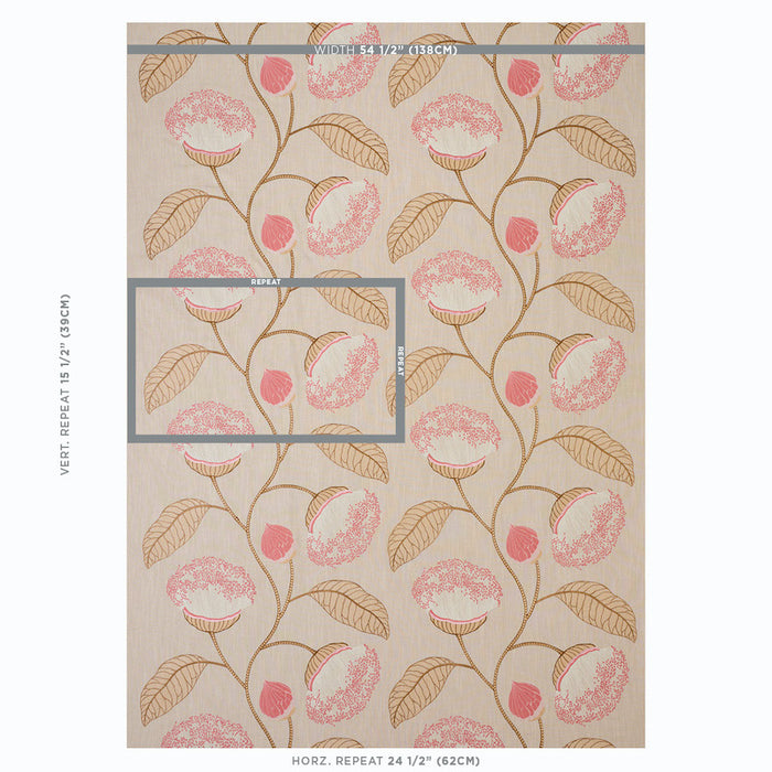 Schumacher Celinda Embroidery Blush Fabric Sample 78302