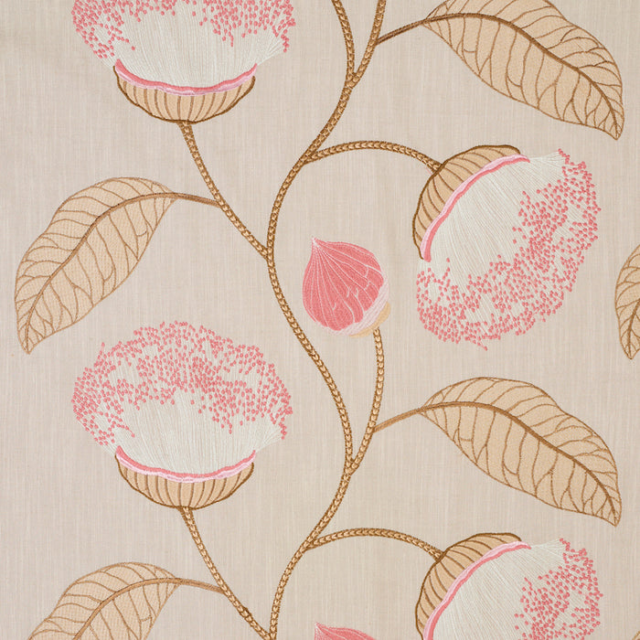 Schumacher Celinda Embroidery Blush Fabric 78302