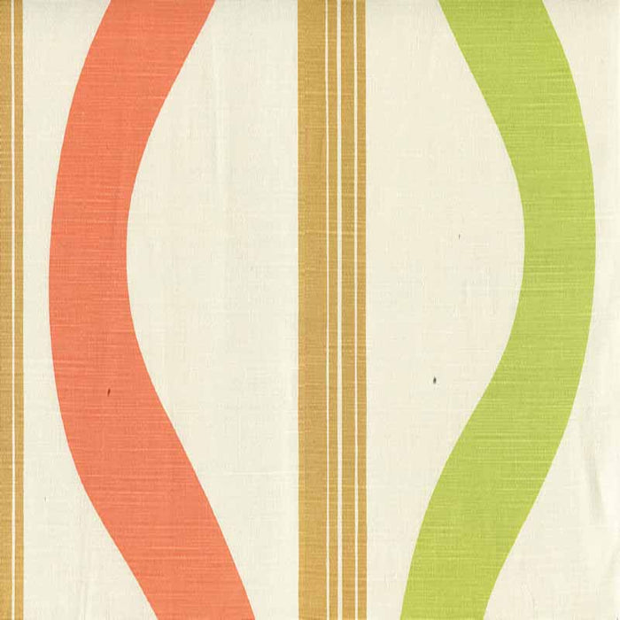 China Seas Tete A Tete Vertical Camel Peach Lime Fabric Sample 7830V-04