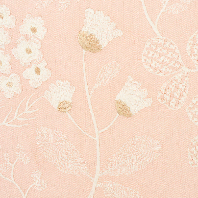 Schumacher Emaline Embroidery Blush Fabric Sample 78310