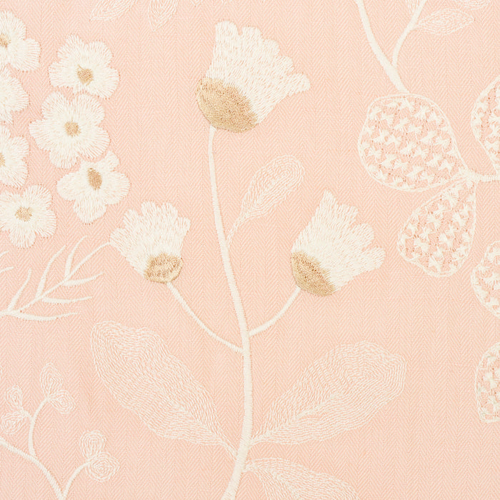 Schumacher Emaline Embroidery Blush Fabric Sample 78310