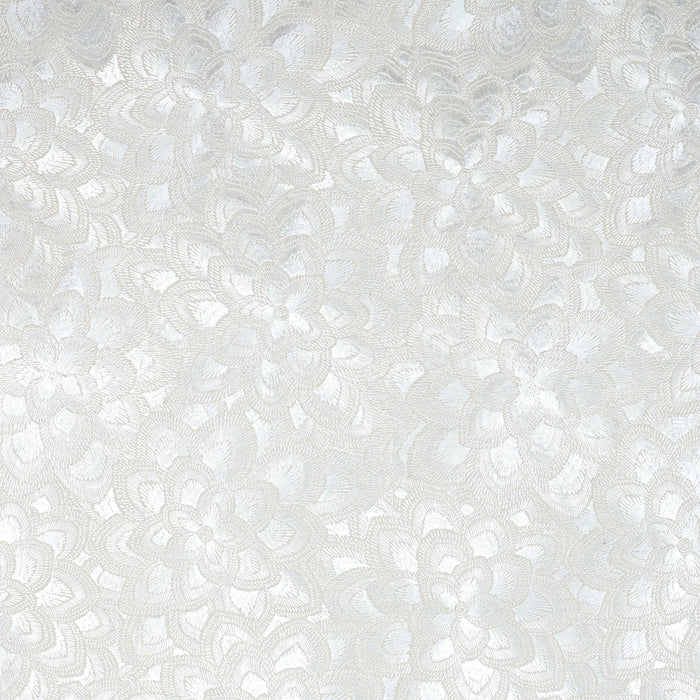 Schumacher Lotus Embroidery Pearl Fabric 78341