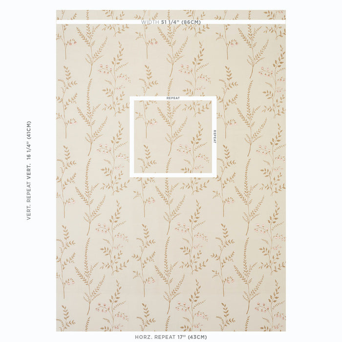 Schumacher Cynthia Embroidered Print Natural Fabric 78351