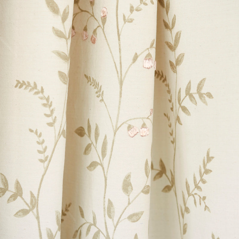 Schumacher Cynthia Embroidered Print Natural Fabric 78351