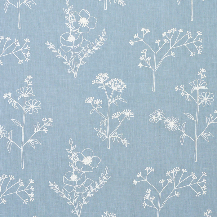 Schumacher Lisbeth Embroidery Blue Fabric 78360