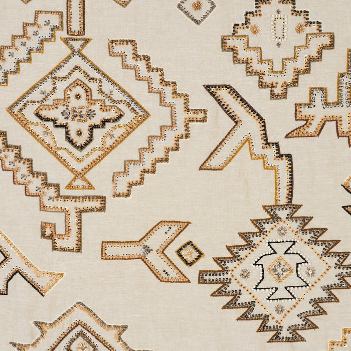 Schumacher Ezma Embroidery Neutral Fabric 78380