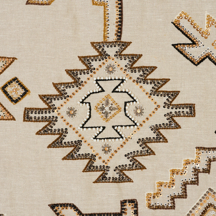 Schumacher Ezma Embroidery Neutral Fabric 78380