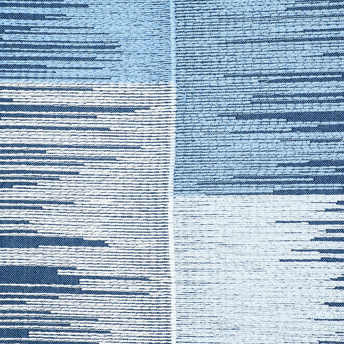 Schumacher Sunburst Stripe Embroidery Blues Fabric Sample 78402