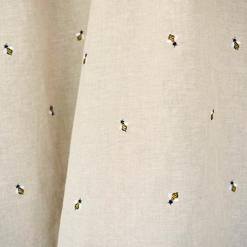 Schumacher Honey Bee Embroidery Natural Fabric 78420