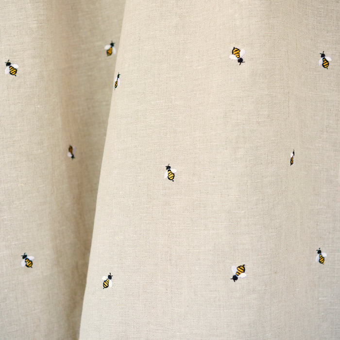 Schumacher Honey Bee Embroidery Natural Fabric 78420