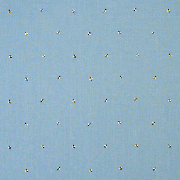 Schumacher Honey Bee Embroidery Sky Fabric 78421