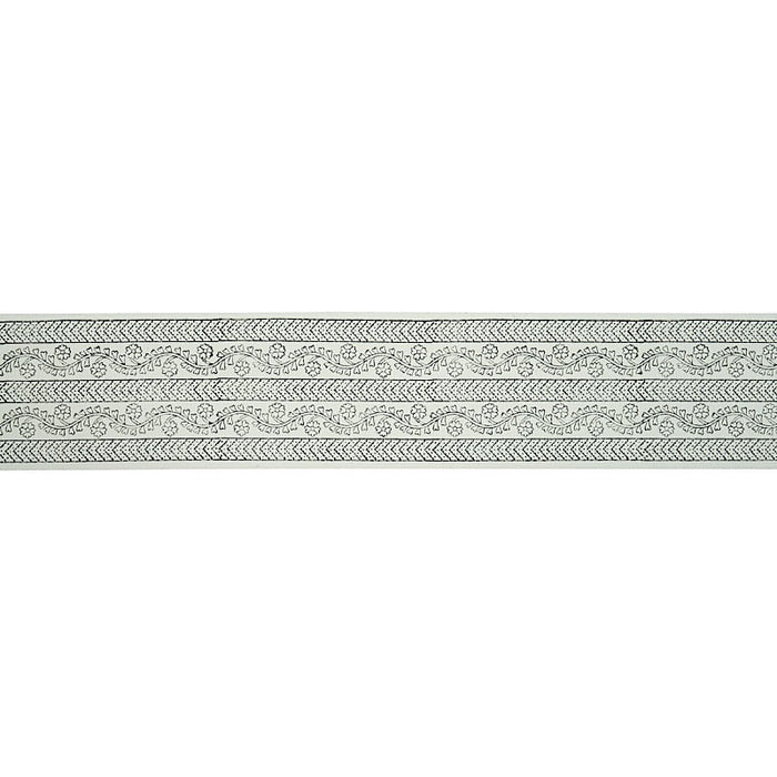 Schumacher Arbela Hand Blocked Tape Charcoal Trim Sample 78440