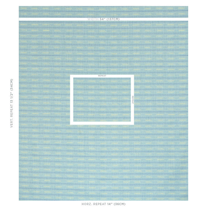 Schumacher Ainsley Stripe Indoor/Outdoor Sky Fabric 78580