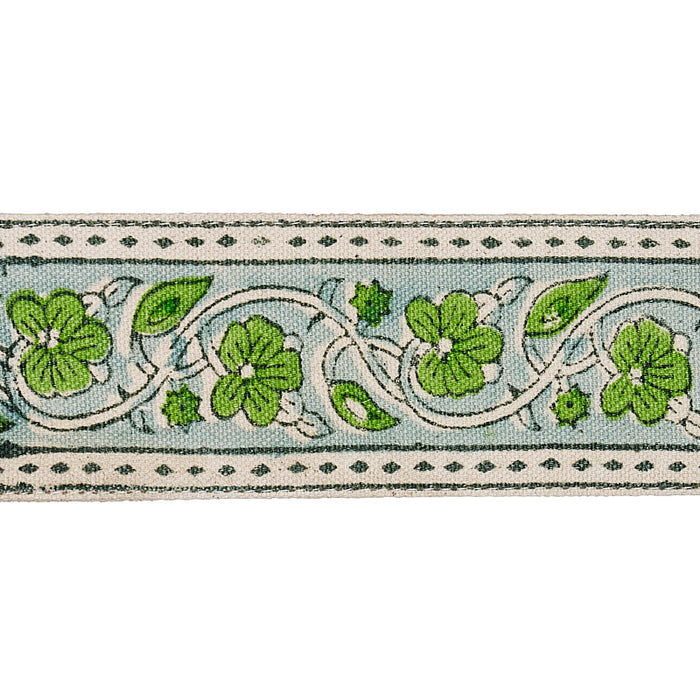 Schumacher Mila Hand Block Print Tape Green Trim 78592