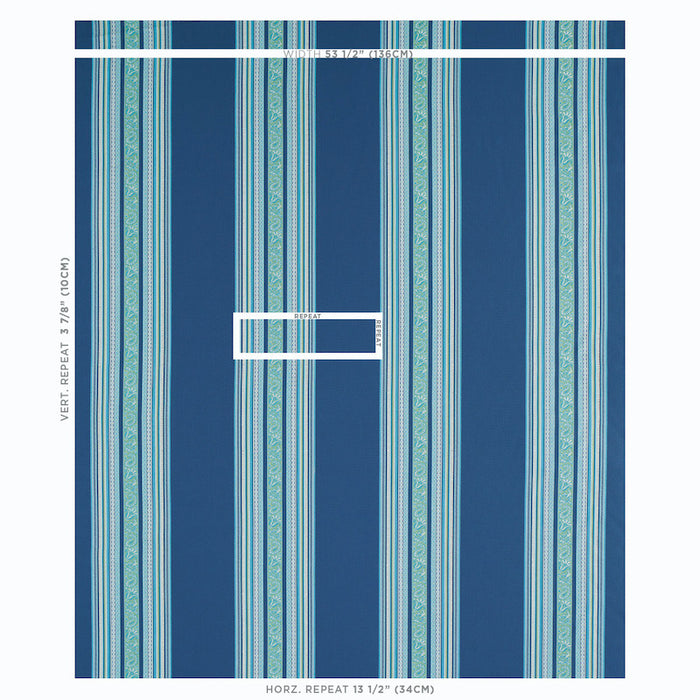 Schumacher Markova Stripe Navy Fabric Sample 78602