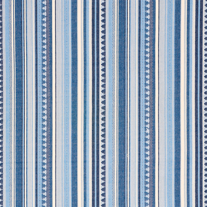 Schumacher Zuni Stripe Blue Fabric Sample 78731