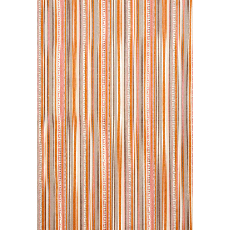 Schumacher Zuni Stripe Orange & Pink Fabric Sample 78732