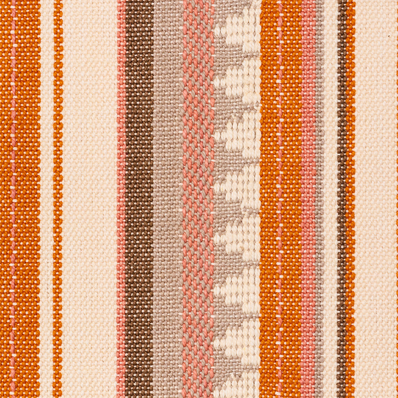 Schumacher Zuni Stripe Orange & Pink Fabric 78732