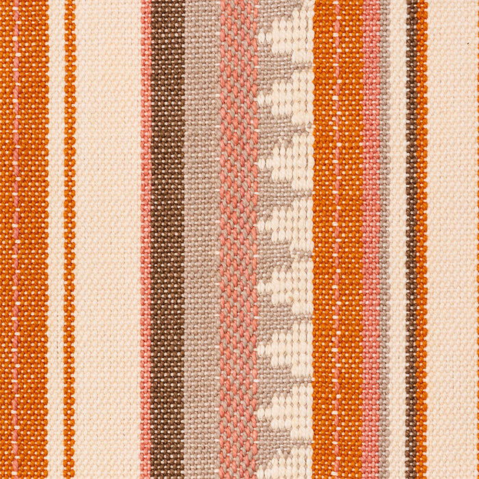 Schumacher Zuni Stripe Orange & Pink Fabric Sample 78732