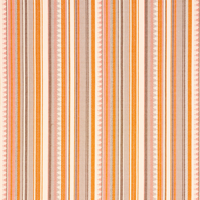 Schumacher Zuni Stripe Orange & Pink Fabric Sample 78732