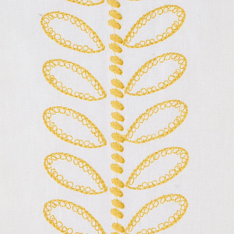 Schumacher Camile Embroidery Yellow Fabric Sample 78740