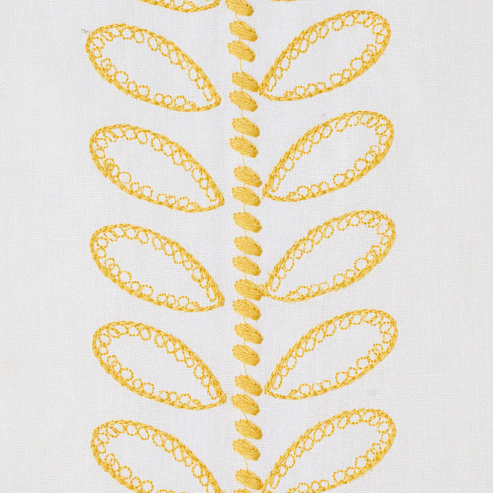 Schumacher Camile Embroidery Yellow Fabric Sample 78740