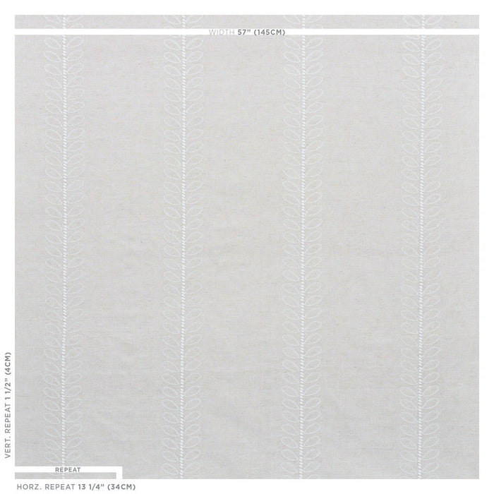 Schumacher Camile Embroidery Natural Fabric Sample 78741