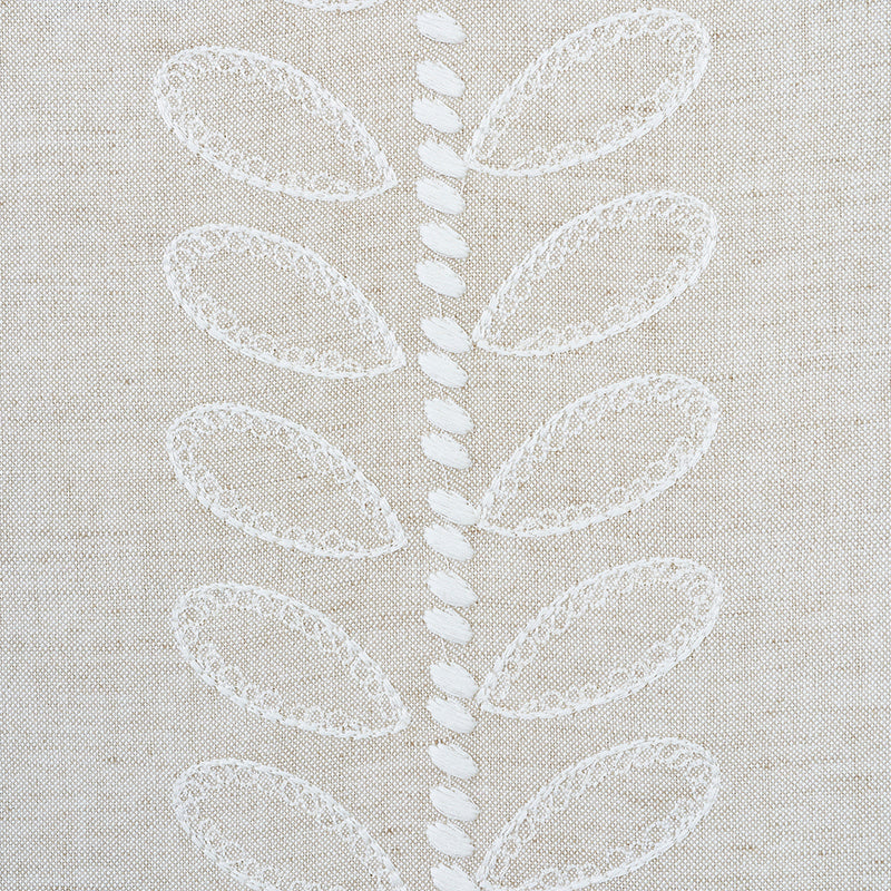 Schumacher Camile Embroidery Natural Fabric Sample 78741