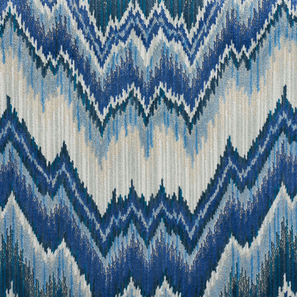 Schumacher Bezique Flamestitch Velvet Lapis Fabric 78792