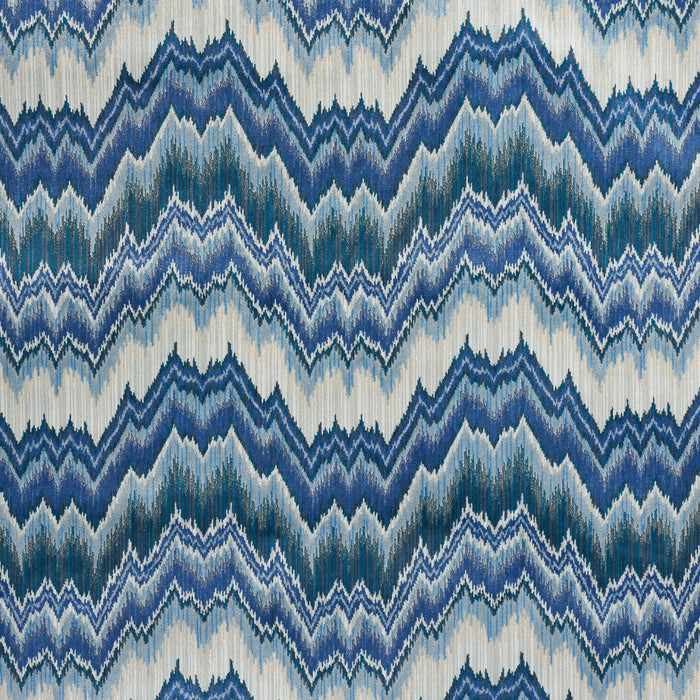 Schumacher Bezique Flamestitch Velvet Lapis Fabric 78792