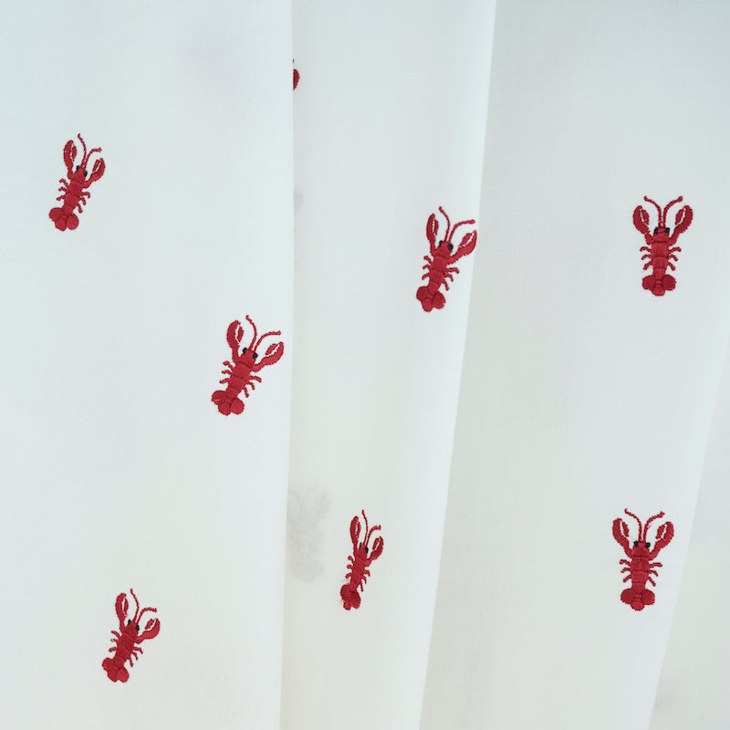 Schumacher Lobster Embroidery White Fabric 78801