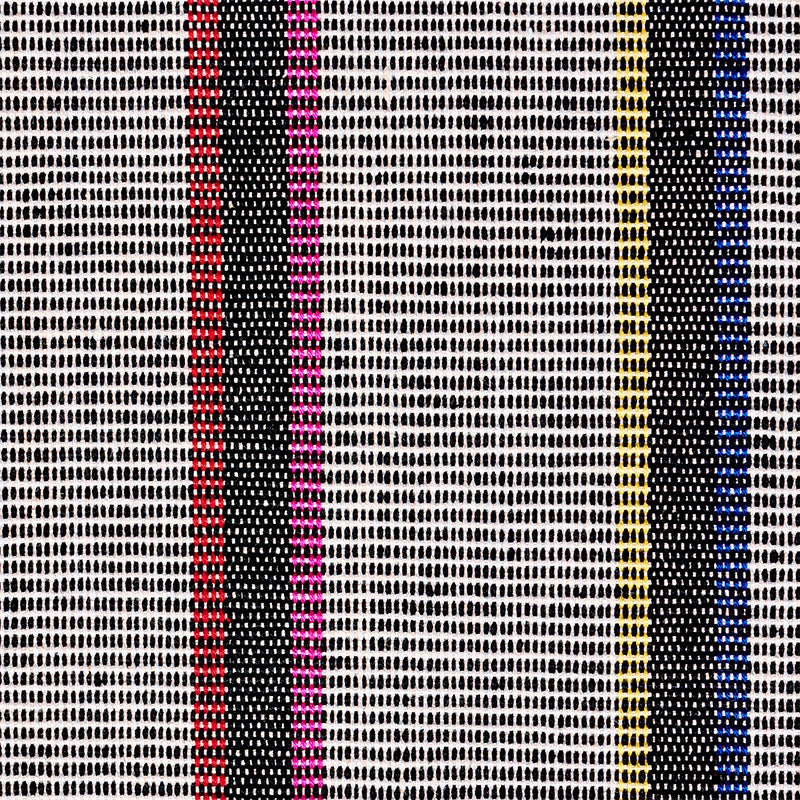 Schumacher Corcha Hand Woven Stripe Mono Multi Fabric Sample 78840