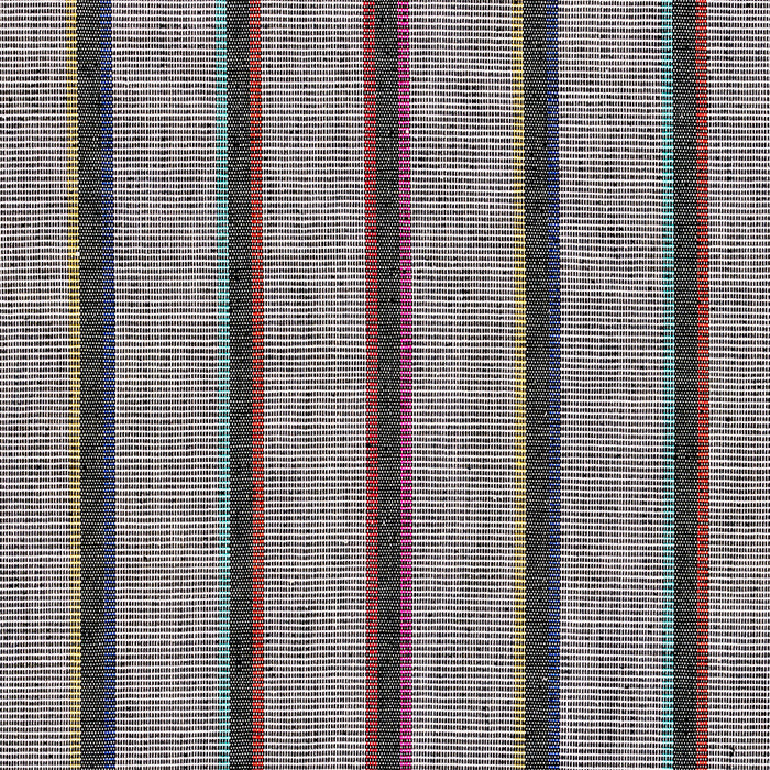 Schumacher Corcha Hand Woven Stripe Mono Multi Fabric Sample 78840