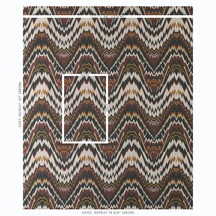 Schumacher Tauride Epingle Brown Fabric Sample 79040