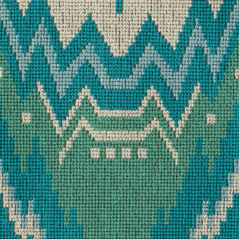 Schumacher Tauride Epingle Peacock Fabric Sample 79042