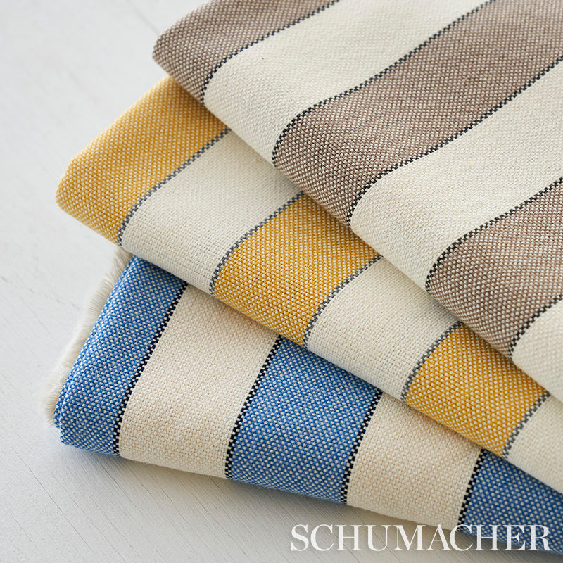 Schumacher Blumont Stripe Indoor/Outdoor Blue Fabric 79050