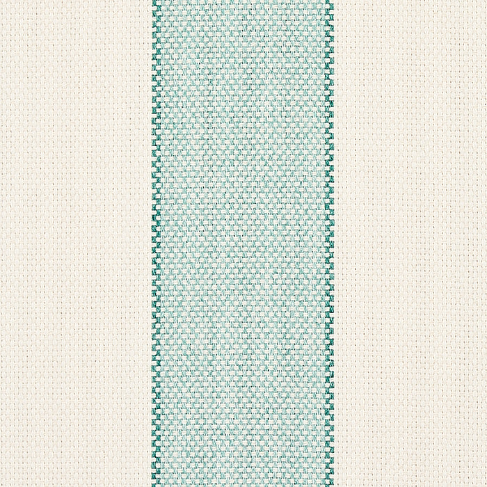 Schumacher Blumont Stripe Indoor/Outdoor Aqua Fabric Sample 79053