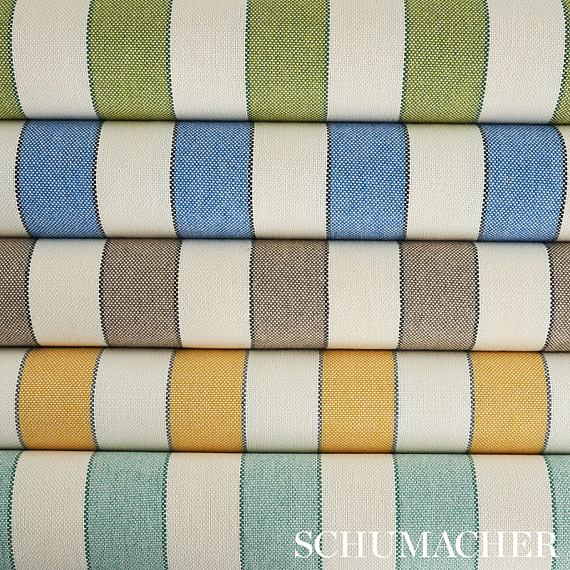 Schumacher Blumont Stripe Indoor/Outdoor Aqua Fabric 79053