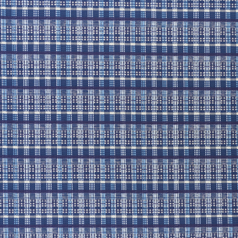 Schumacher Zealand Check Denim Fabric Sample 79070