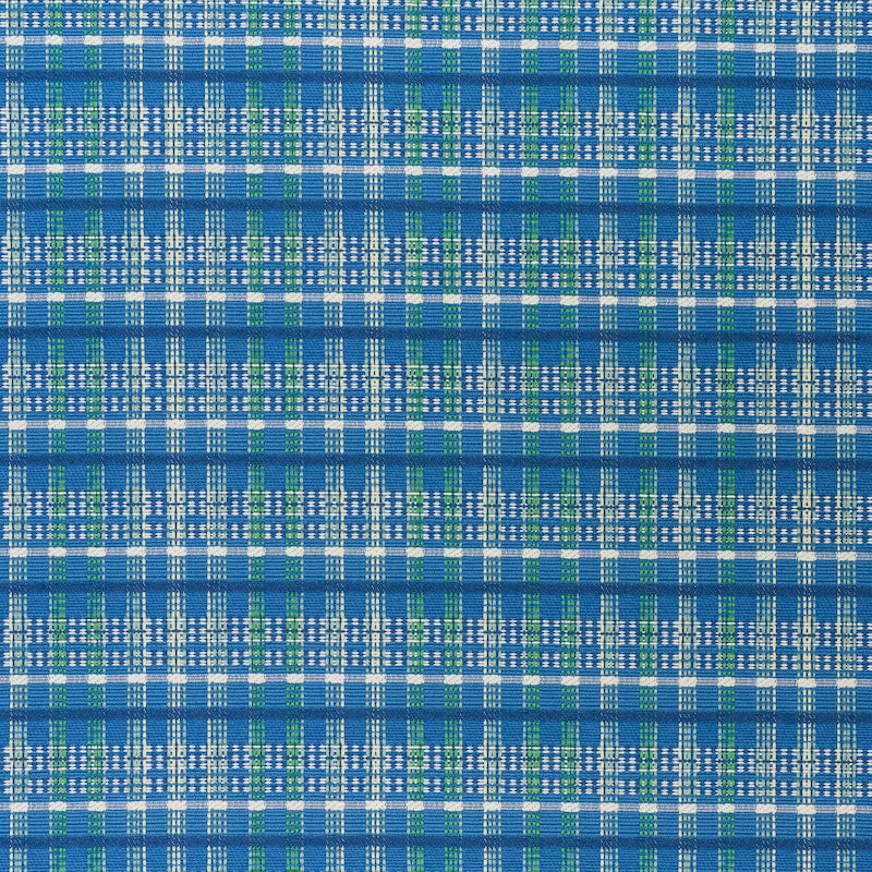 Schumacher Zealand Check Peacock Fabric 79071