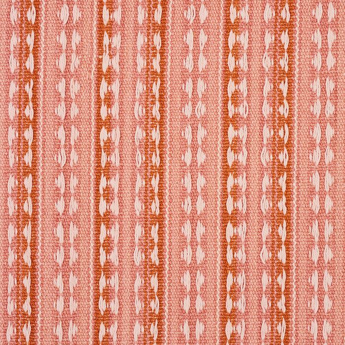 Schumacher Tarnby Stripe Coral Fabric Sample 79082