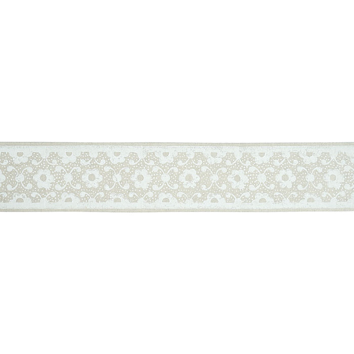 Schumacher Brinda Hand Blocked Tape Ivory Trim Sample 79120