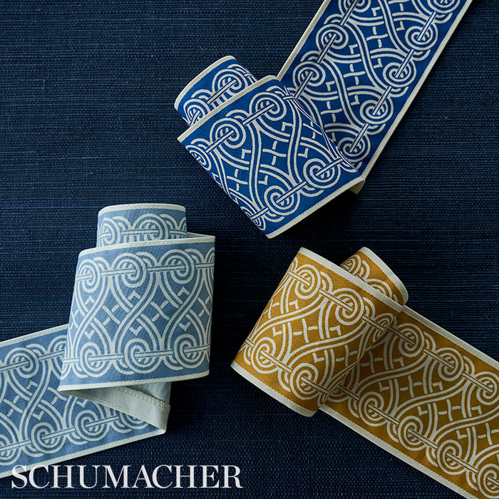 Schumacher Suzette Tape Navy Trim Sample 79130