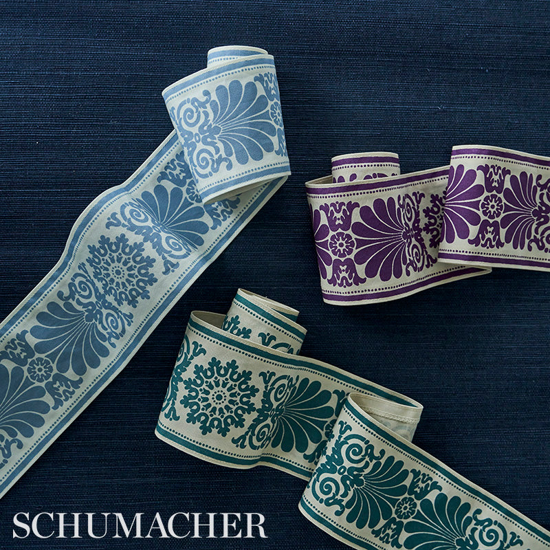 Schumacher Yvonne Tape Peacock Trim 79141