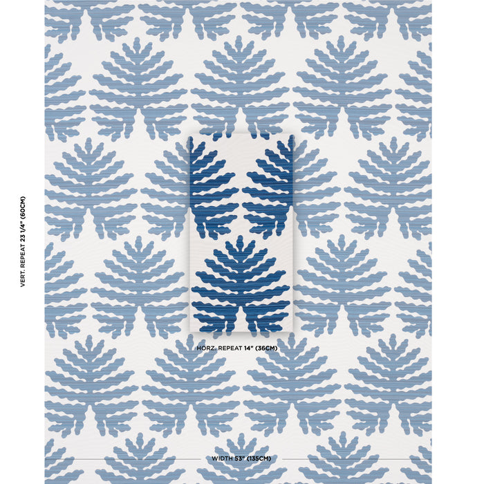 Schumacher Palma Sola Indoor/Outdoor Navy Fabric Sample 79180