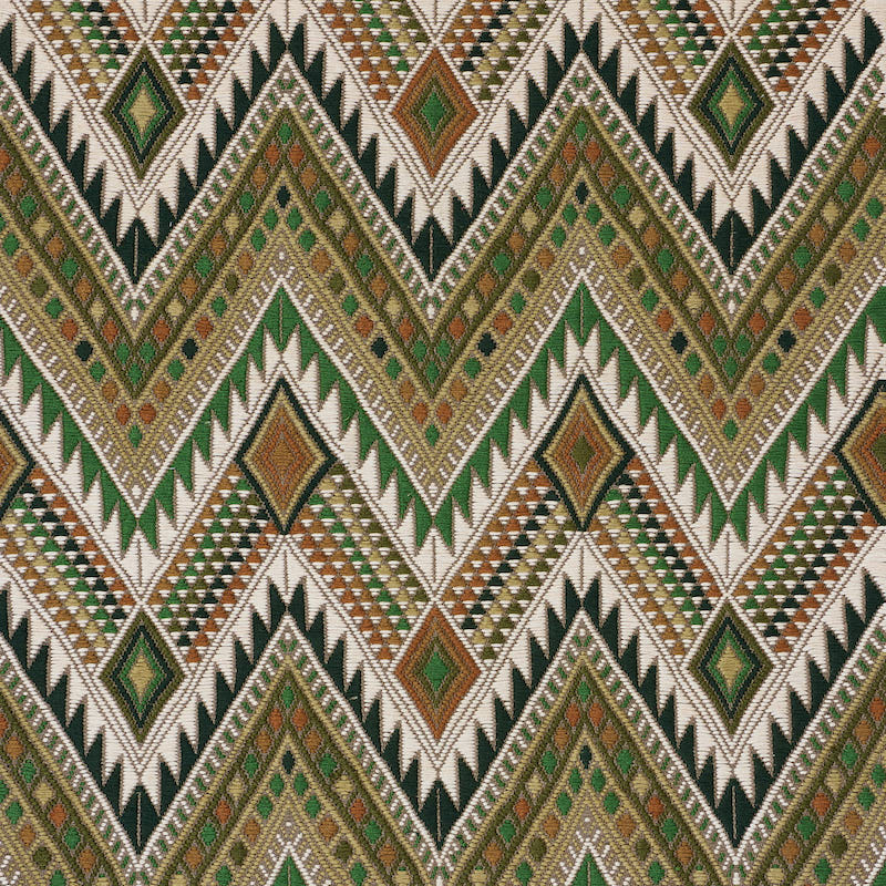 Schumacher Coyolate Hand Woven Brocade Green Fabric 79243