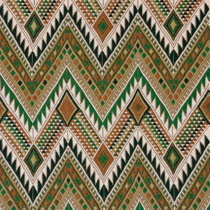 Schumacher Coyolate Hand Woven Brocade Green Fabric Sample 79243