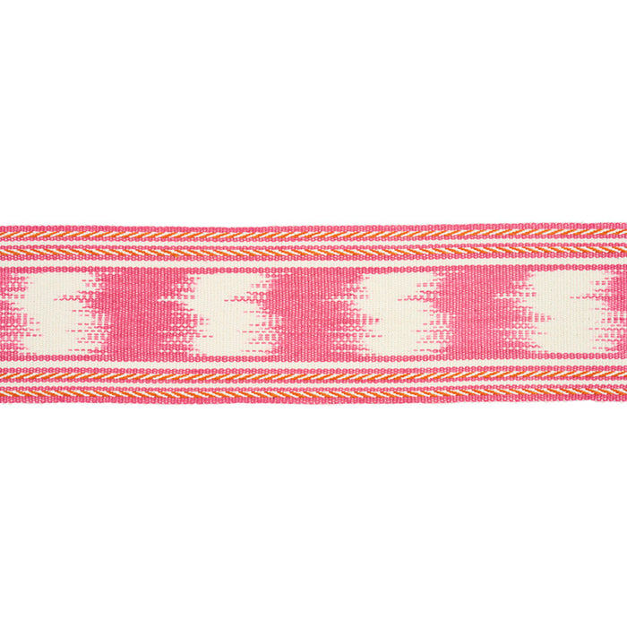 Schumacher Banyan Ikat Tape Pink Trim 79301